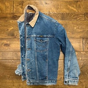 Vintage wrangler lined denim jacket XL